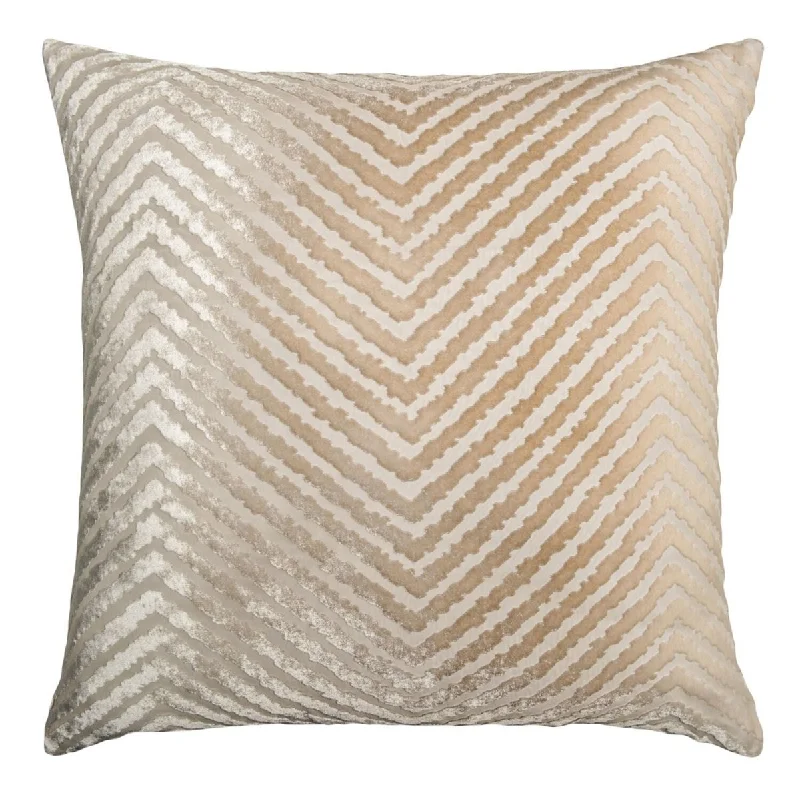 Latte Chevron Pillow by Kevin O'Brien Studio