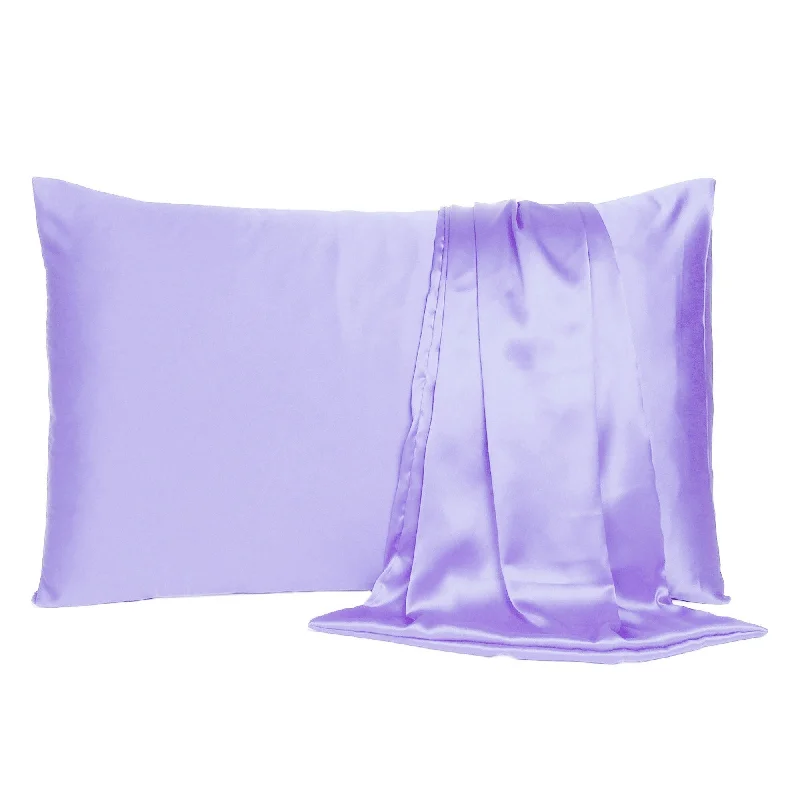 HomeRoots Purple Dreamy Set Of 2 Silky Satin Queen Pillowcases