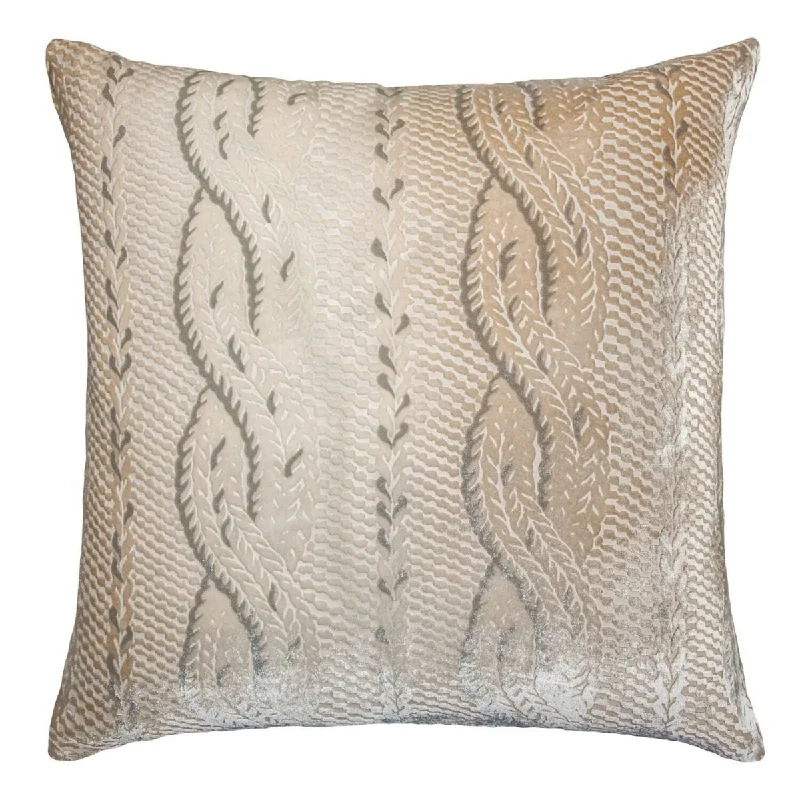 Latte Cable Knit Decorative Pillows by Kevin O'Brien Studio