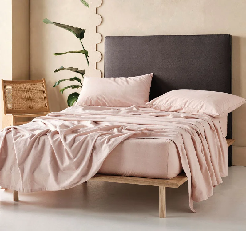 Plain-Dyed Flannelette Cotton Mega Sheet Set Range Rose