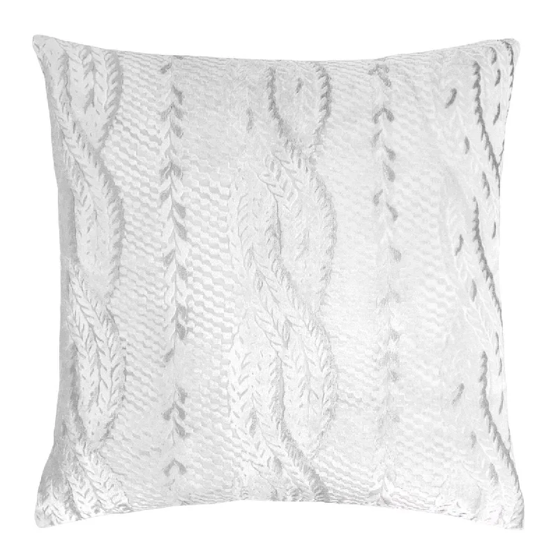 White Cable Knit Decorative Pillows by Kevin O'Brien Studio