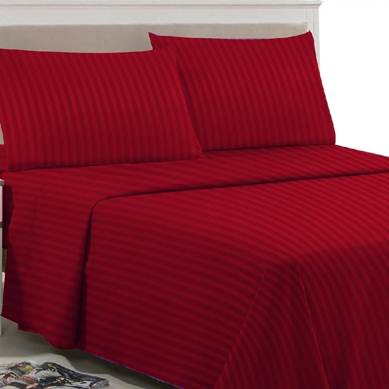 4 Piece Bed Sheets 1800 Count Egyptian Comfort Full Burgundy Red