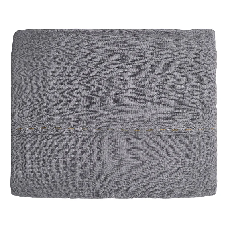 Numero 74 Top Flat Bed Sheet Embroidery Stone Grey