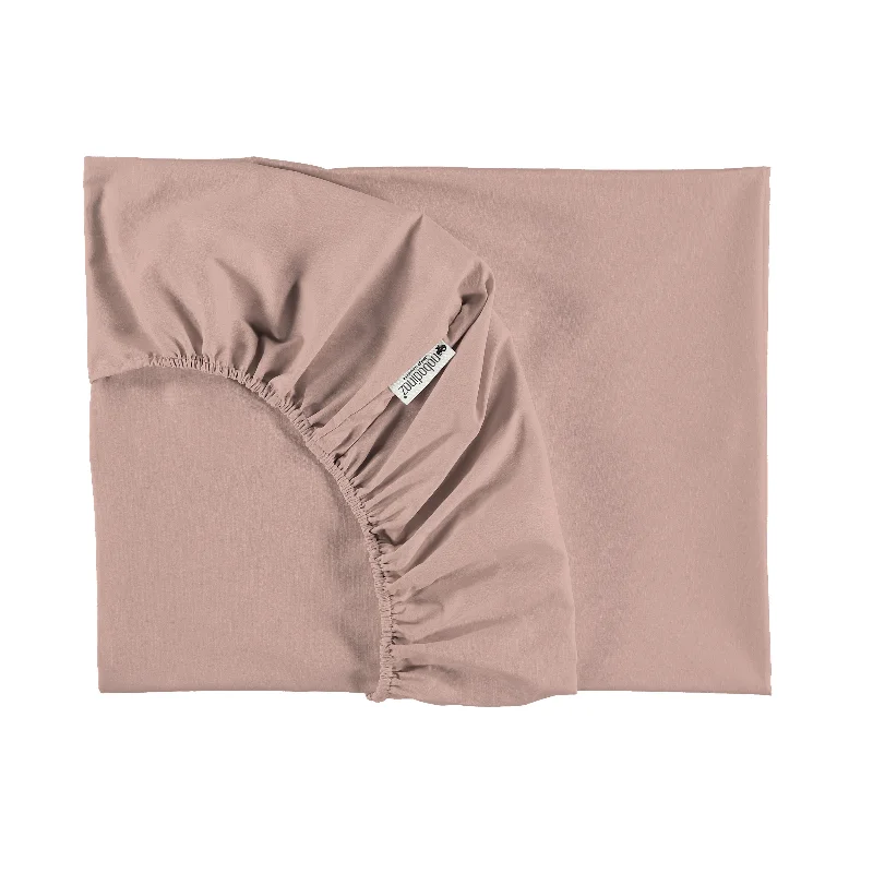 nobodinoz Tibet Fitted Sheet Single Misty Pink