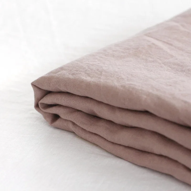 Rosewood Pink Linen Flat Sheet