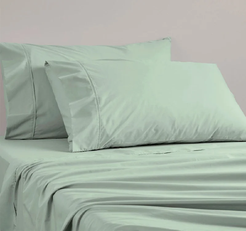 250THC Poly Cotton Percale Mega Sheet Set Range Sage