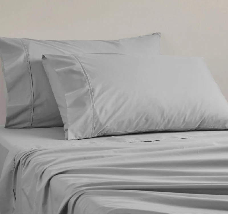 250THC Poly Cotton Percale Mega Sheet Set Range Silver