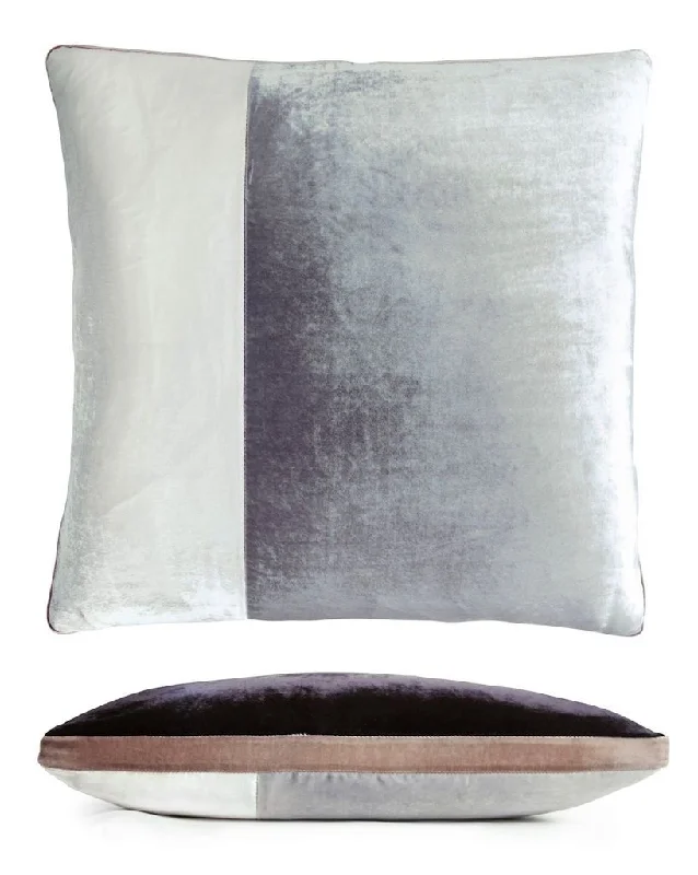 Smoke Color Block Velvet Throw Pillow