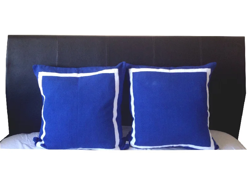 Blue White Euro Shams, Euro Accent Throw Pillows, 24x24 26x26 (One cover only)