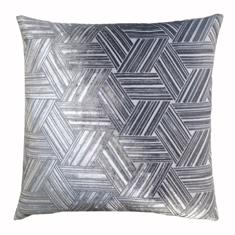 Silver Entwined Velvet Pillow by Kevin O'Brien Studio