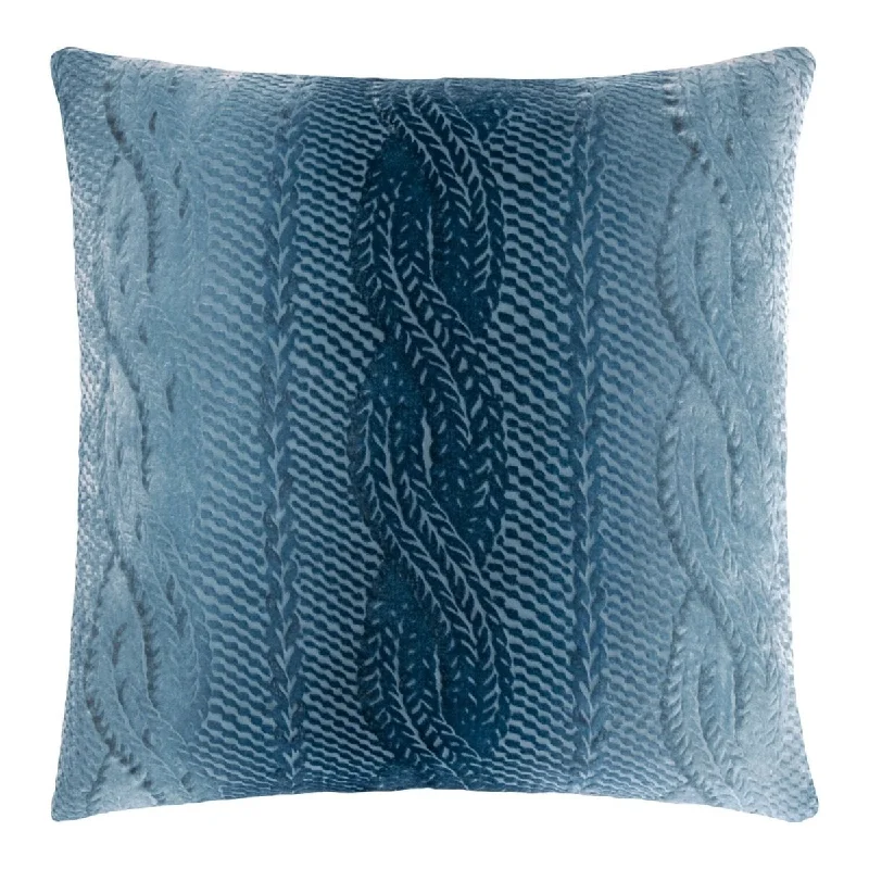 Denim Cable Knit Velvet Pillows by Kevin O'Brien Studio