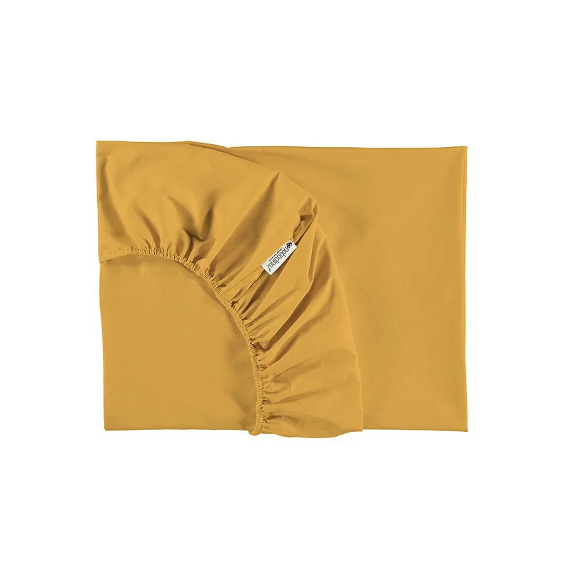 nobodinoz Fitted Sheet Alhambra Single Farniente Yellow