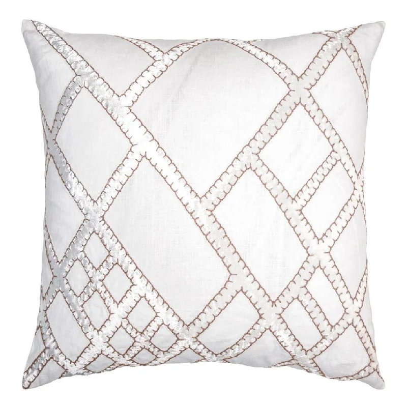 Latte Net Velvet Appliqué Pillow by Kevin O'Brien Studio