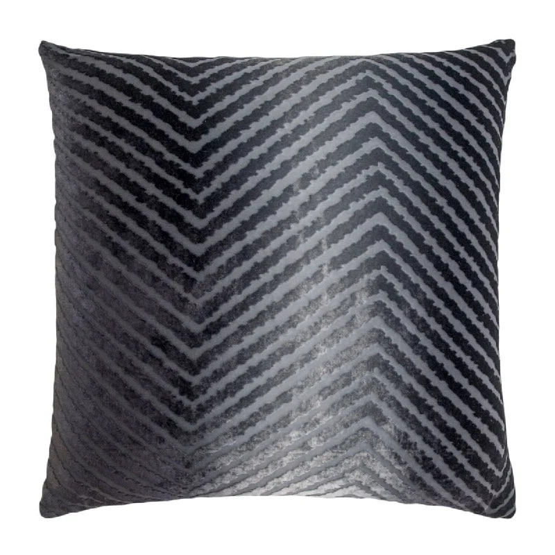 Smoke Chevron Velvet Pillows by Kevin O'Brien Studio