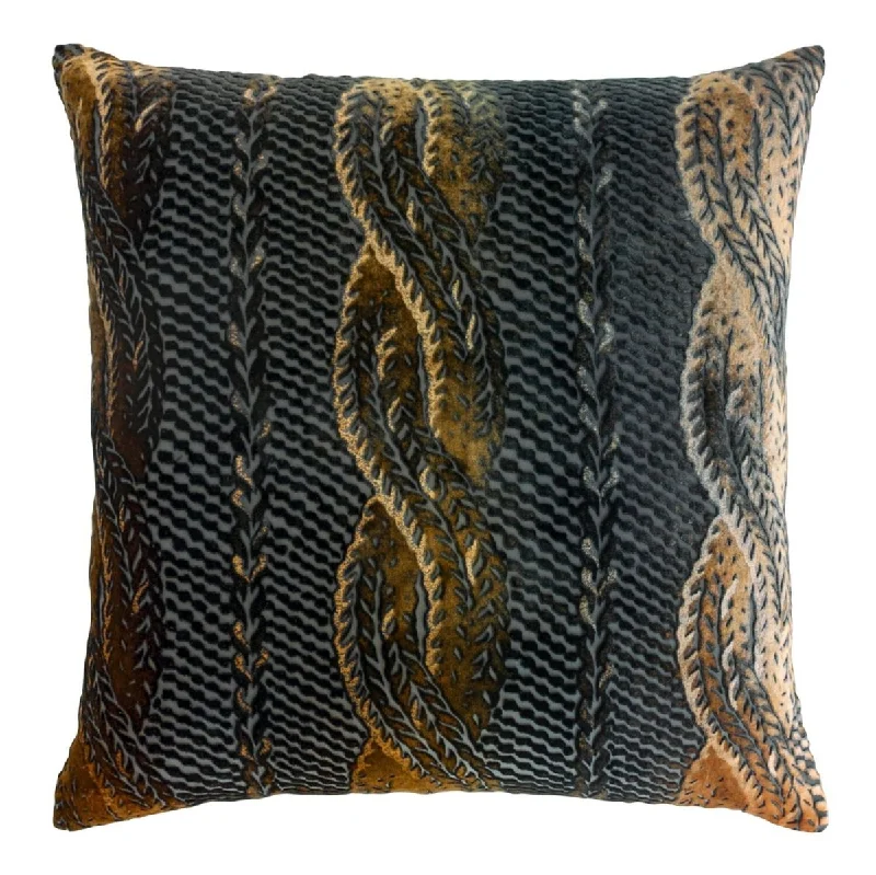 Copper Ivy Cable Knit Velvet Pillow by Kevin O'Brien Studio