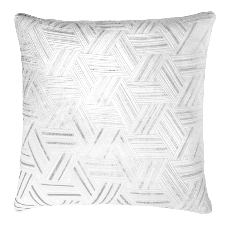 White Entwined Velvet Pillow by Kevin O'Brien Studio