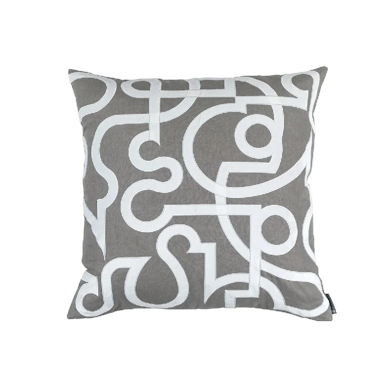 Geo Light Grey Euro Pillow by Lili Alessandra