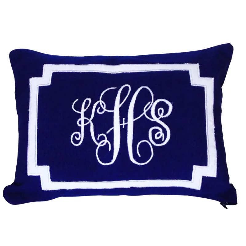 Monogram Pillow Cover, Monogrammed Navy Decorative Lumbar Pillows