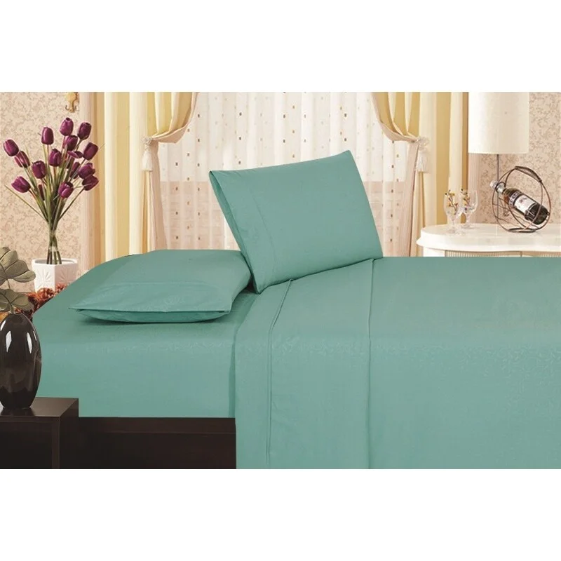 Embossed Vine Sheet Set Twin Sheet Set Turquoise