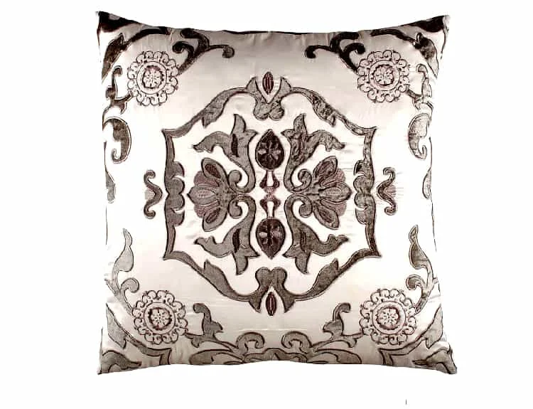 Morocco Ivory & Silver Pillow by Lili Alessandra