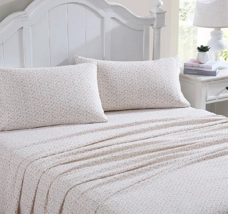 Evie Flannelette Sheet Set Range Soft Pink