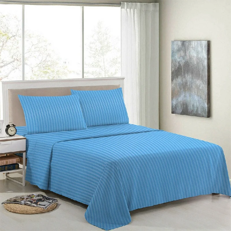 4 Piece Bed Sheets 1800 Count Egyptian Comfort Twin Blue