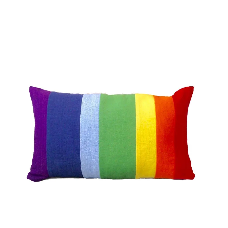 Rainbow Pillow Cover, Nursery Color Block Pillow Cover