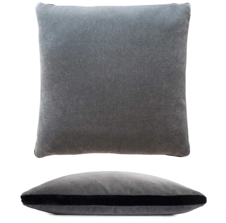 Silver & Black Mohair Pillow by Kevin O’Brien Studio