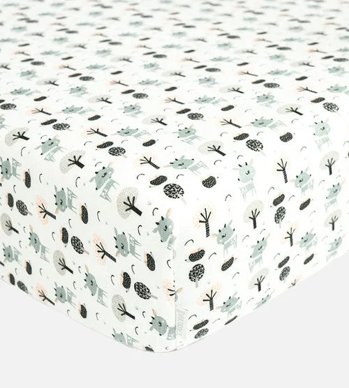 Bamboo Crib Sheets - Fawn Dreamy White