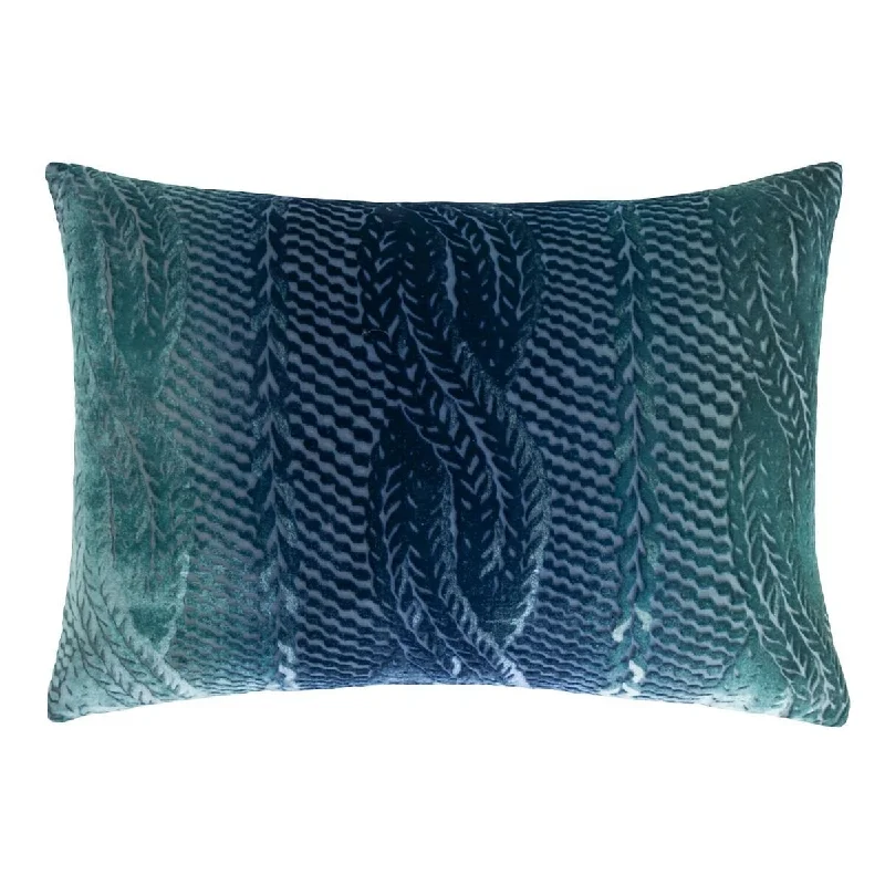 Shark Cable Knit Velvet Pillow by Kevin O'Brien Studio