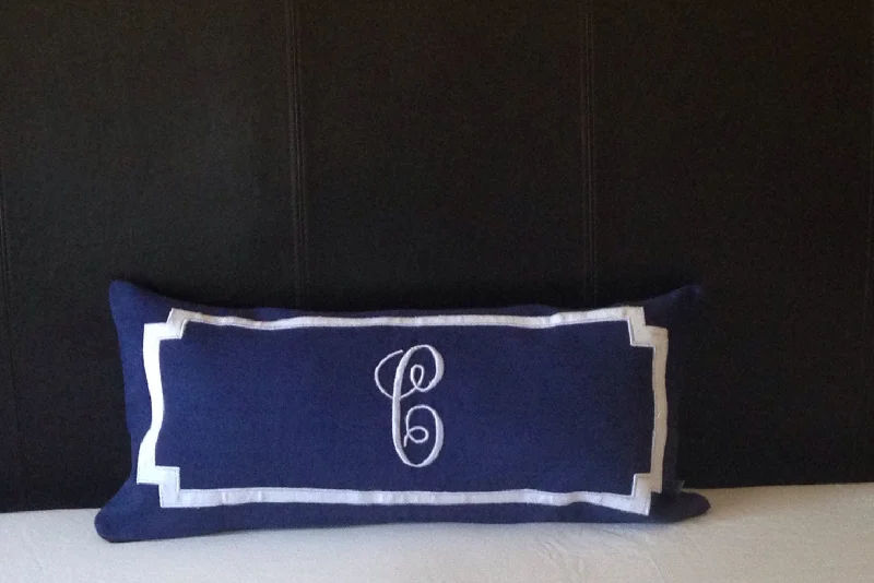 Long Lumbar Oblong Pillows, Monogram Lumbar Pillows