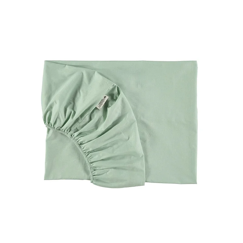 nobodinoz Fitted Sheet Single Provence Green