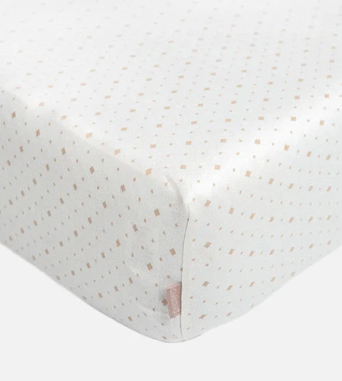 Bamboo Crib Sheets - Diamond Dreamy White