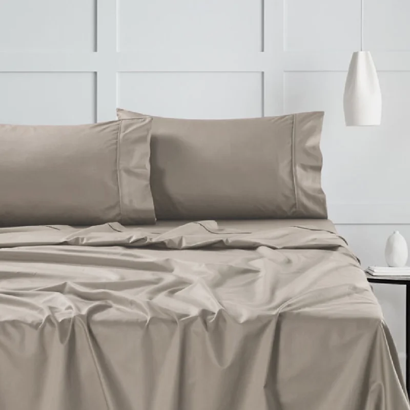 Egyptian Cotton Sateen Standard Pillowcases (Pair) - Tan