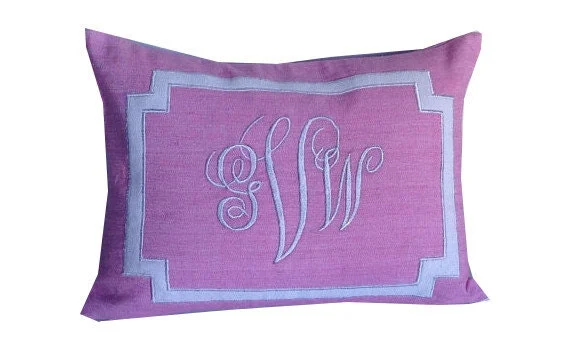 Home Decor, Monogram Lumbar Nursery Pillow, Nursery Pillow decor