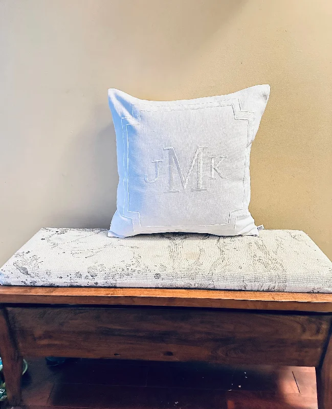 Personalized Monogrammed White Initial Throw Pillows,  Monogram White Pillow case for Couch , Gift For Couples for Home Decor