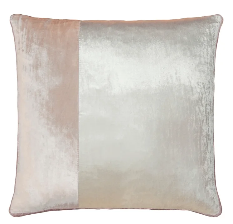 Pearl Velvet Color Block Pillow by Kevin O'Brien Studio