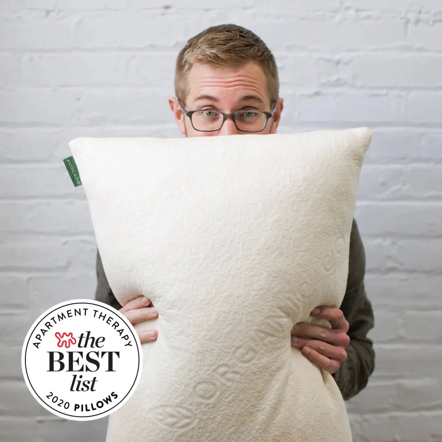 AVOCADO GREEN PILLOW:   ADJUSTABLE ORGANIC BED PILLOW