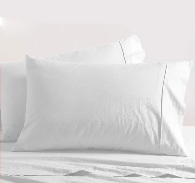 Washed Cotton Sheet Set Range White