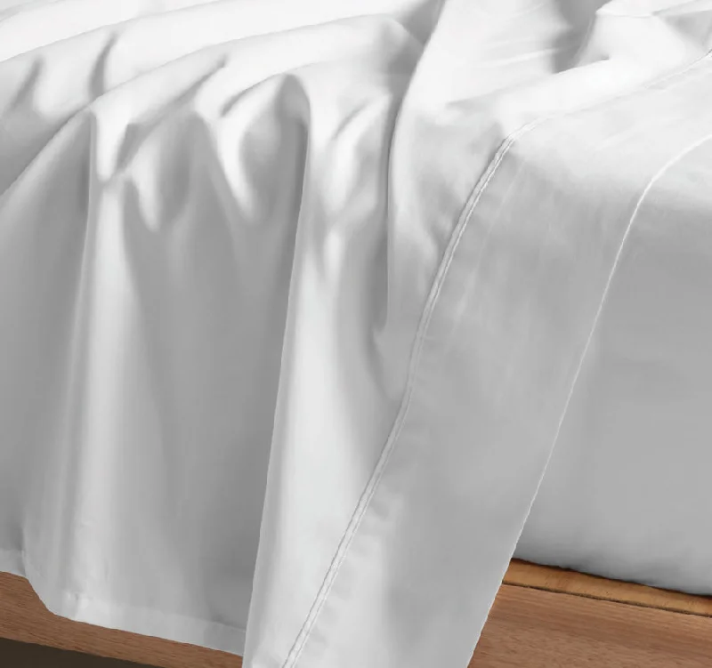 Hotel Augusta 500THC Cotton Sateen Mega Fitted or Flat Sheet Range White