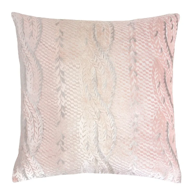 Blush Cable Knit Decorative Pillows by Kevin O'Brien Studio