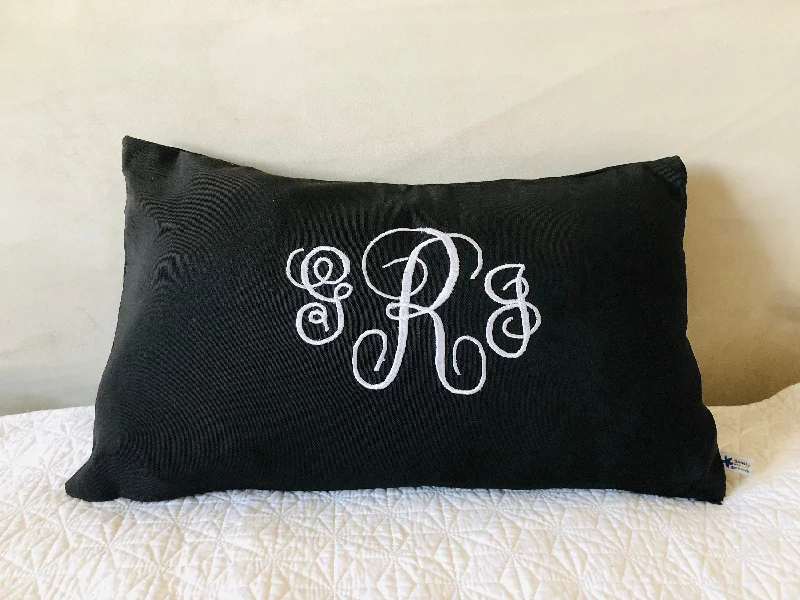 Monogram Lumbar Pillow Cover, Monogram Personalzied Gifts for Birthday