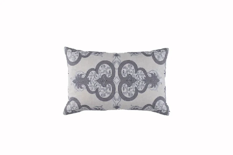 Nina Grey Lumbar Pillow by Lili Alessandra