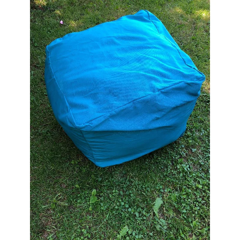 DIY Pouf Cover, Outdoor Poufs, Blue Bright Poufs