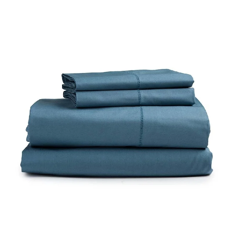 King Signature Cotton Percale Sheet Set - Blue Spruce