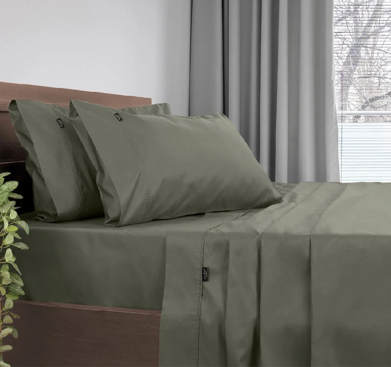 1000THC Cotton Rich Sheet Set Range Khaki