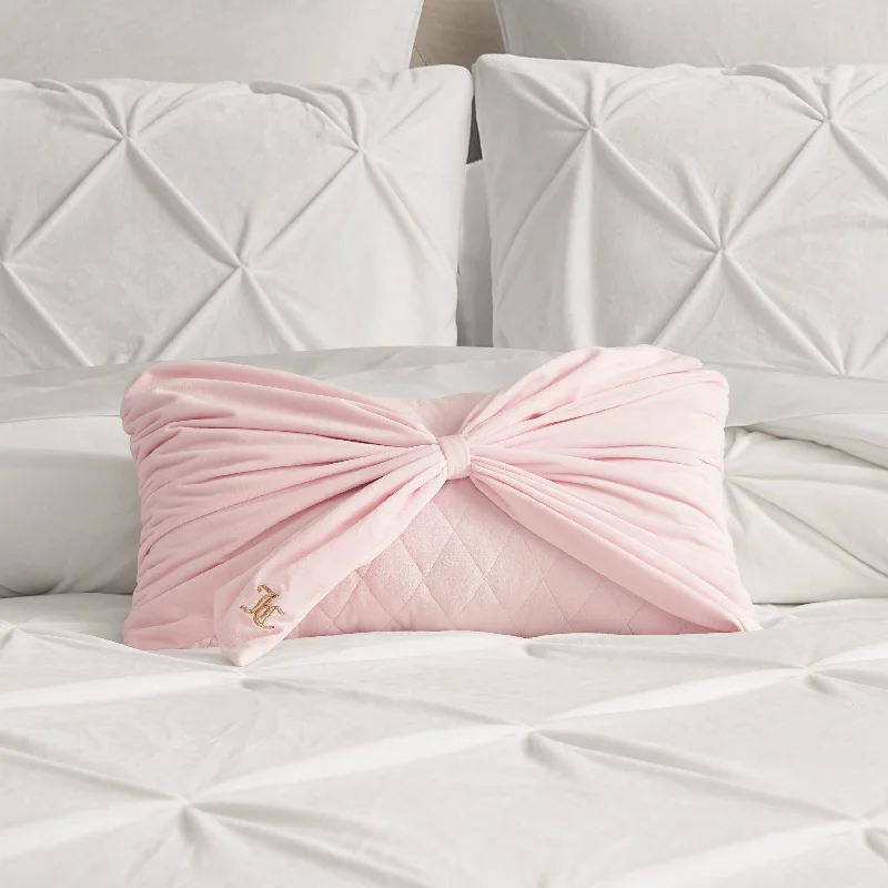 Feather pillows for softness and luxury​ Velvet Bow Decorative Pillow