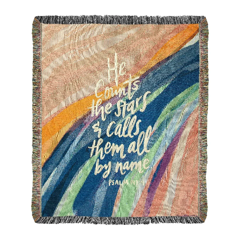 Acrylic blankets for a soft and affordable alternativeUSA-Made He Counts The Stars Cotton Tapestry Throw