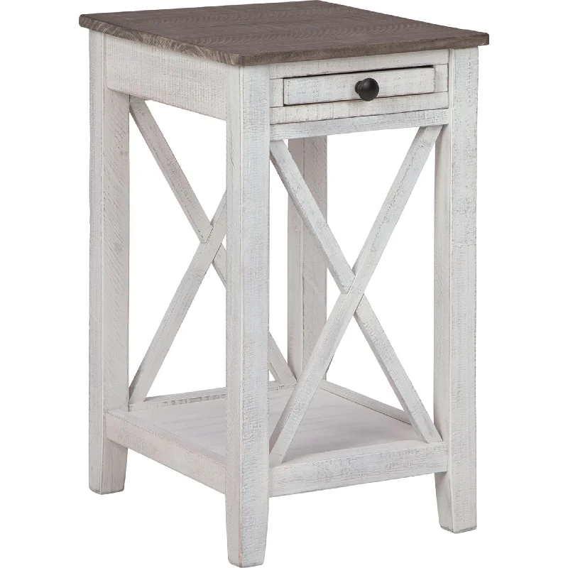 Adalane Accent Table - White/Gray