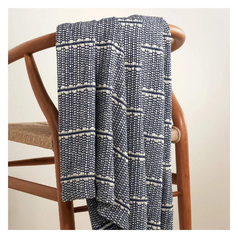 Cashmere blankets for ultimate softness and luxuryArcher Navy Woven Cotton Throw